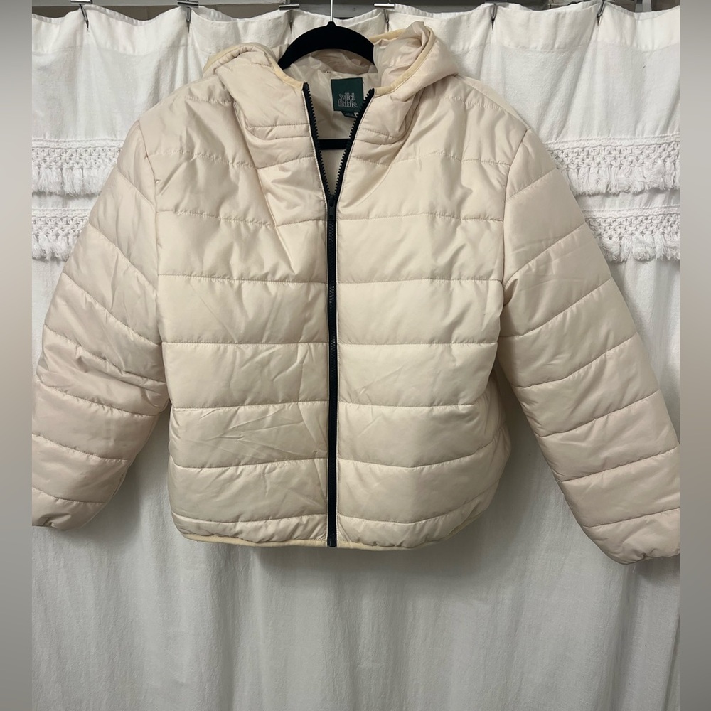 Wild Fable cream Puffer Jacket with hood